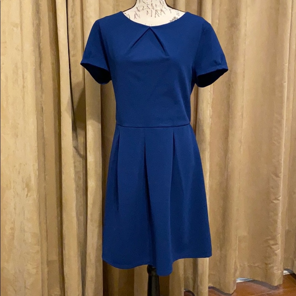 Pleated blue dress